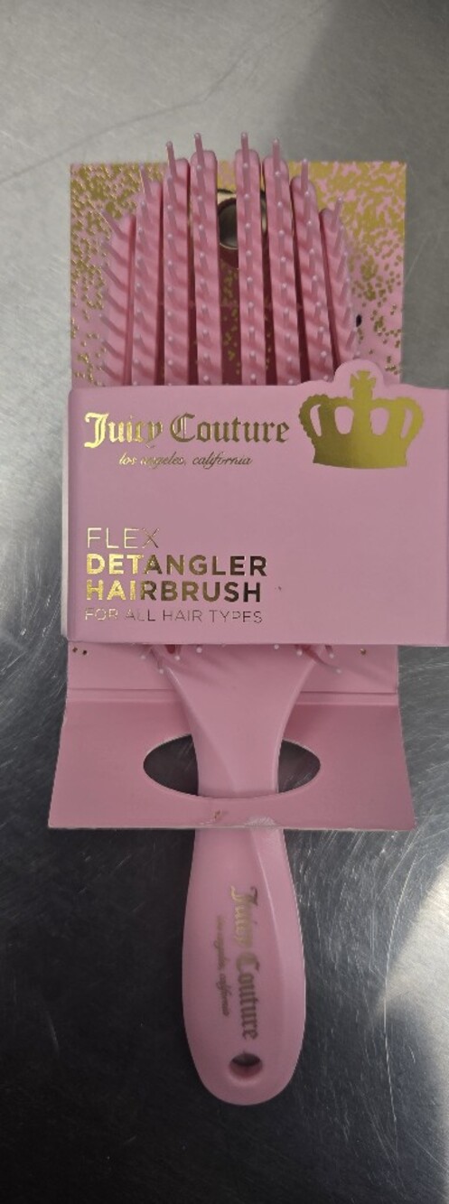 Juicy Couture Pink Detangler Hairbrush with Gold Accents